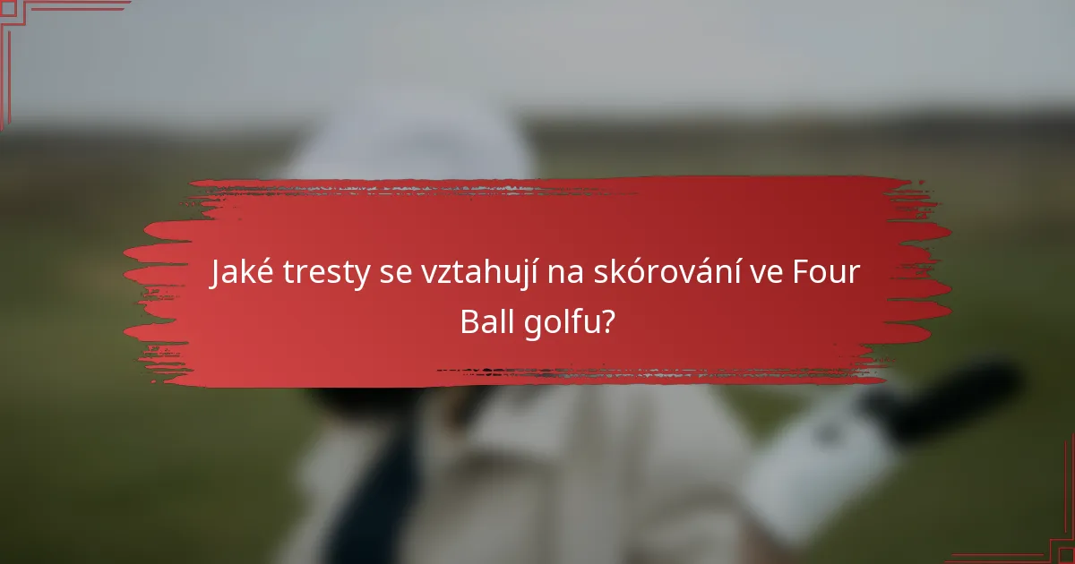 Jaké tresty se vztahují na skórování ve Four Ball golfu?
